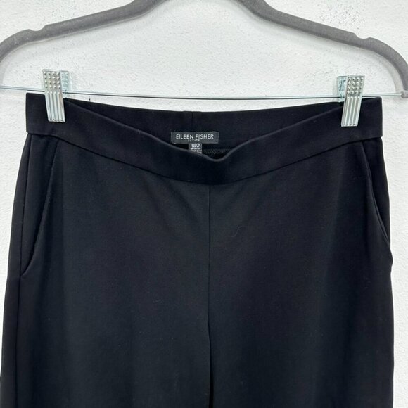 Eileen Fisher Petite Small Black Wide Leg Pull On Contemporary Pants Classic - Picture 2 of 6